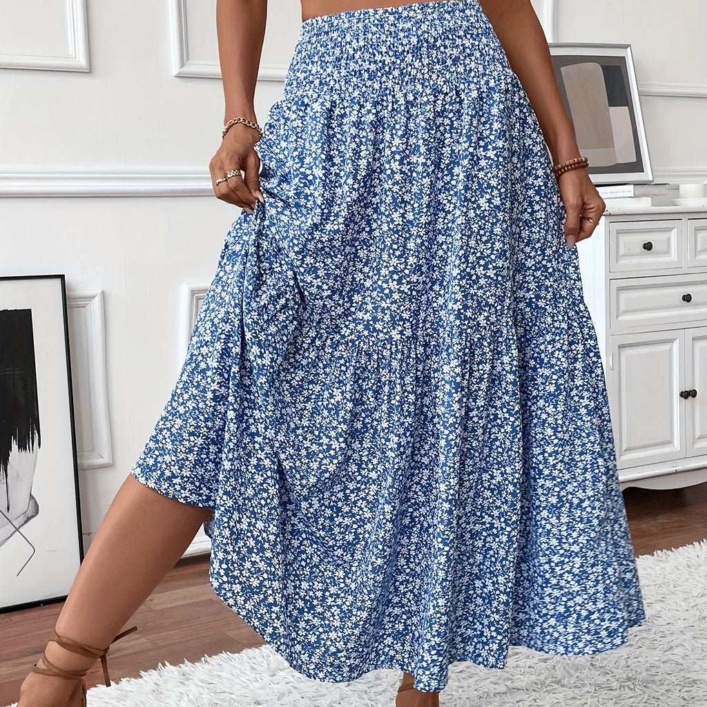 Elena Ditsy Floral Skirt - Women's in blue