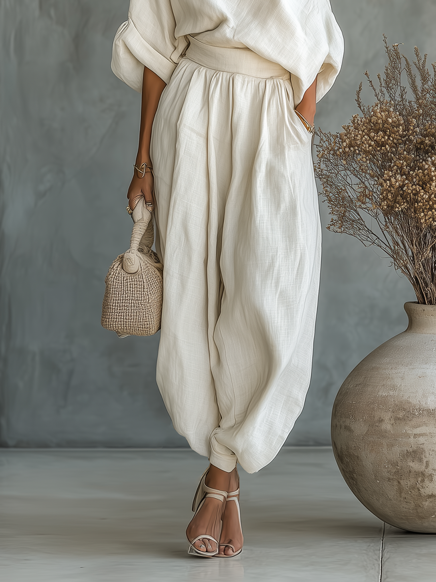Carver Linen Set - Unisex in beige