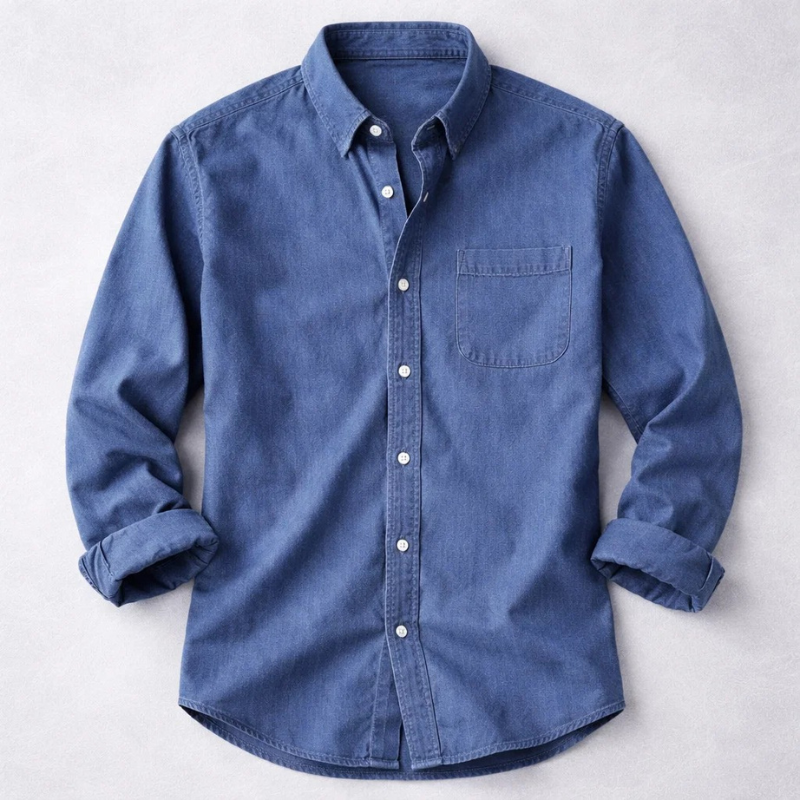 Cotton Owen Oxford Shirt - Unisex in blue