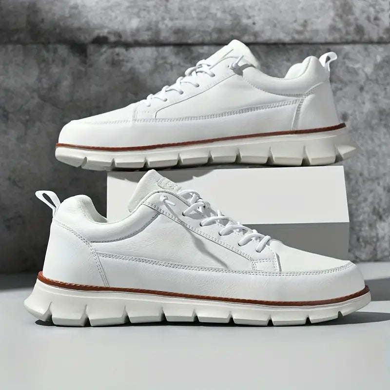 Leo Crafted Leather Sneakers - Men's in blue