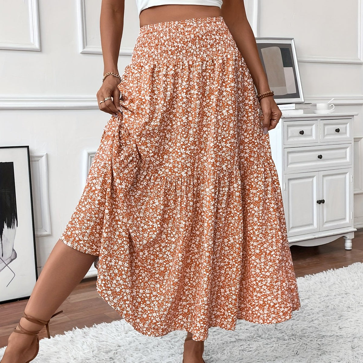 Elena Ditsy Floral Skirt - Women's in purple