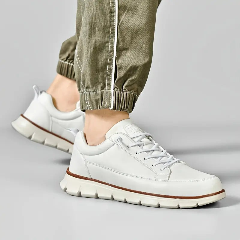 Leo Crafted Leather Sneakers - Men's in blue