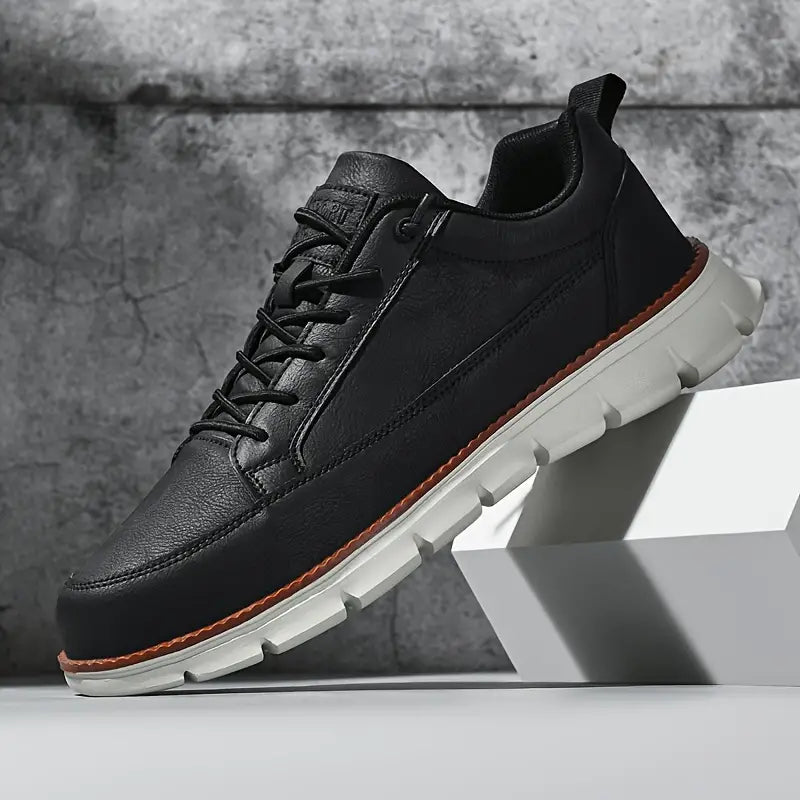 Leo Crafted Leather Sneakers - Men's in blue