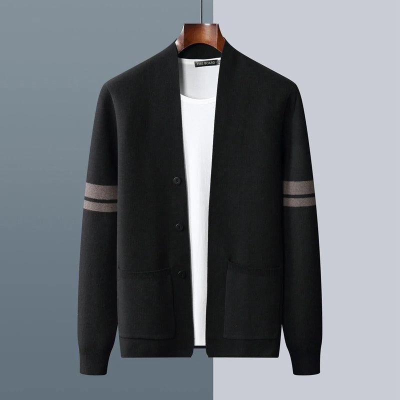 Finn Fine-Knit Cardigan - Unisex in black
