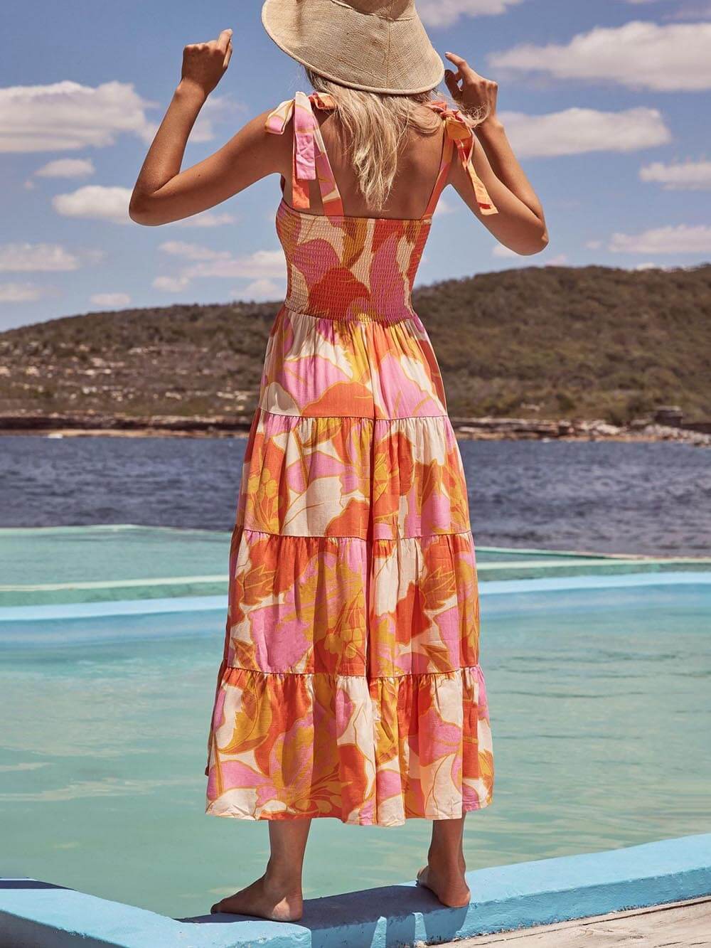 Sleeveless Pleated Dress - Women's in yellow