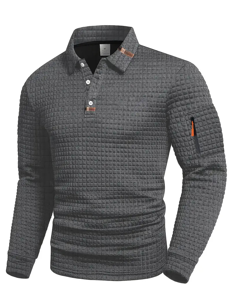 Otis Panelled Polo - Men's in gray