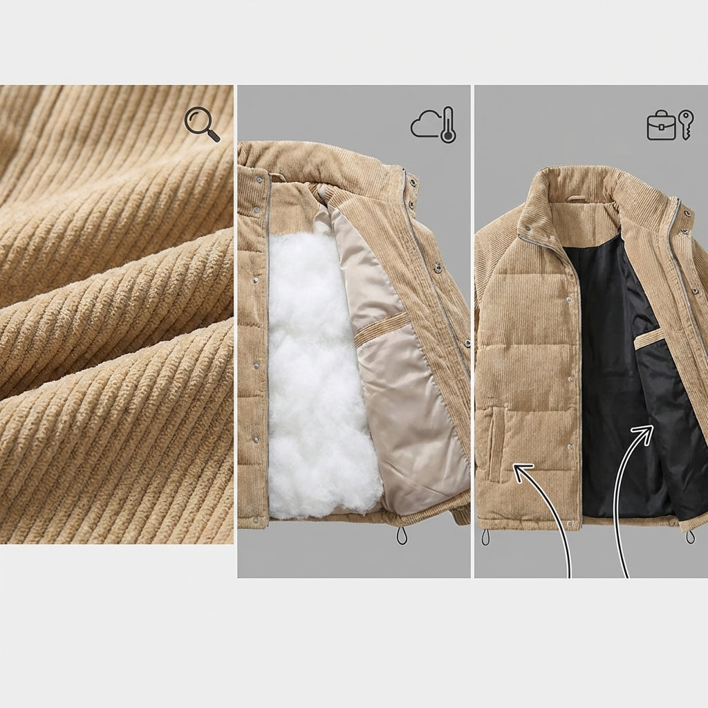 Arden Padded Jacket - Unisex in beige