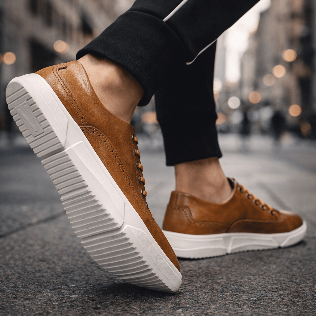 Hutton Heritage Leather Sneakers - Men's in light brown