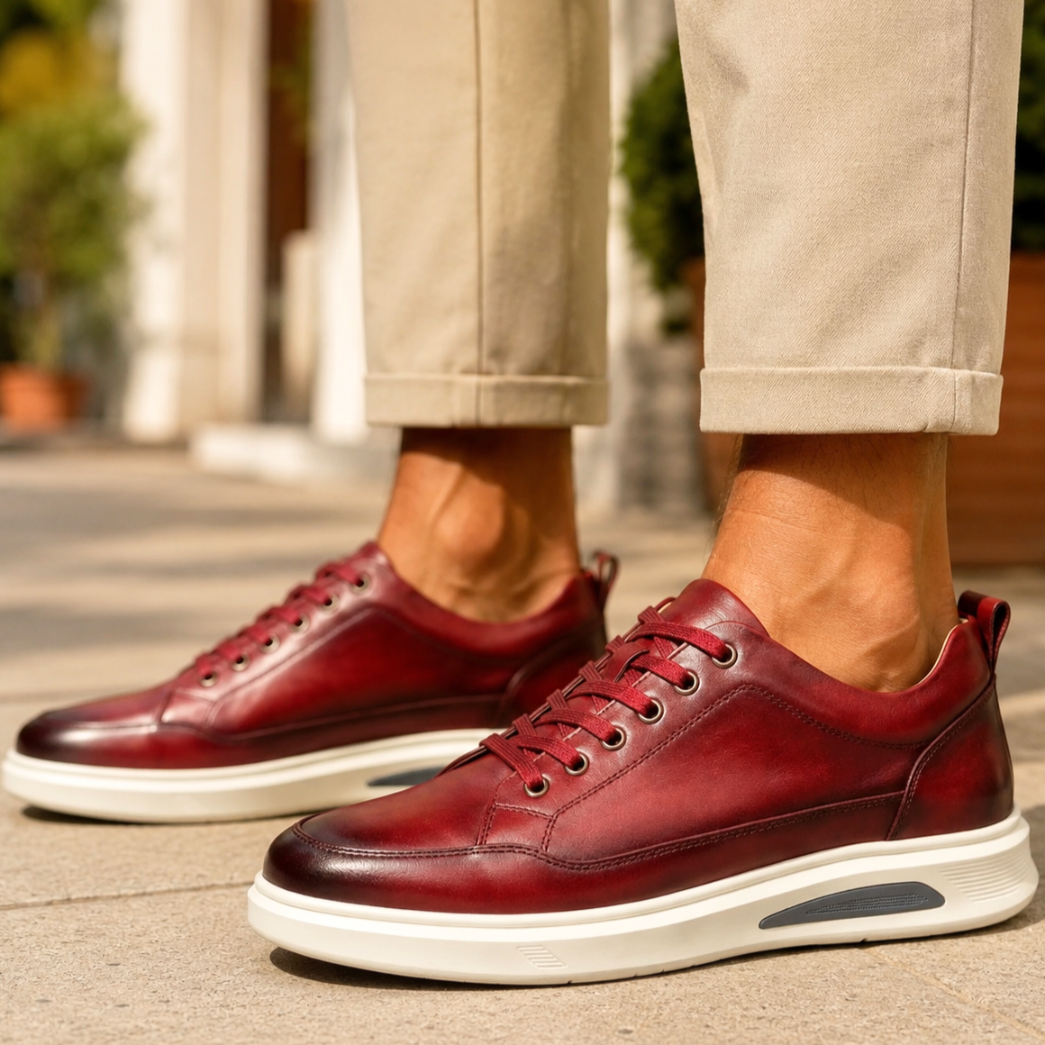 Sawyer Handmade Leather Sneakers - Men's in red