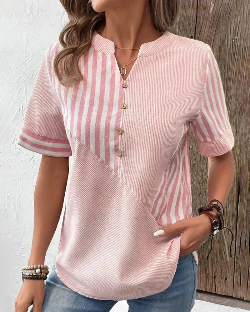 Anya Striped Blouse - Women's in pink