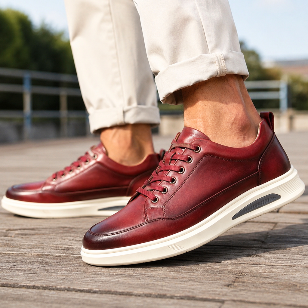 Sawyer Handmade Leather Sneakers - Men's in red