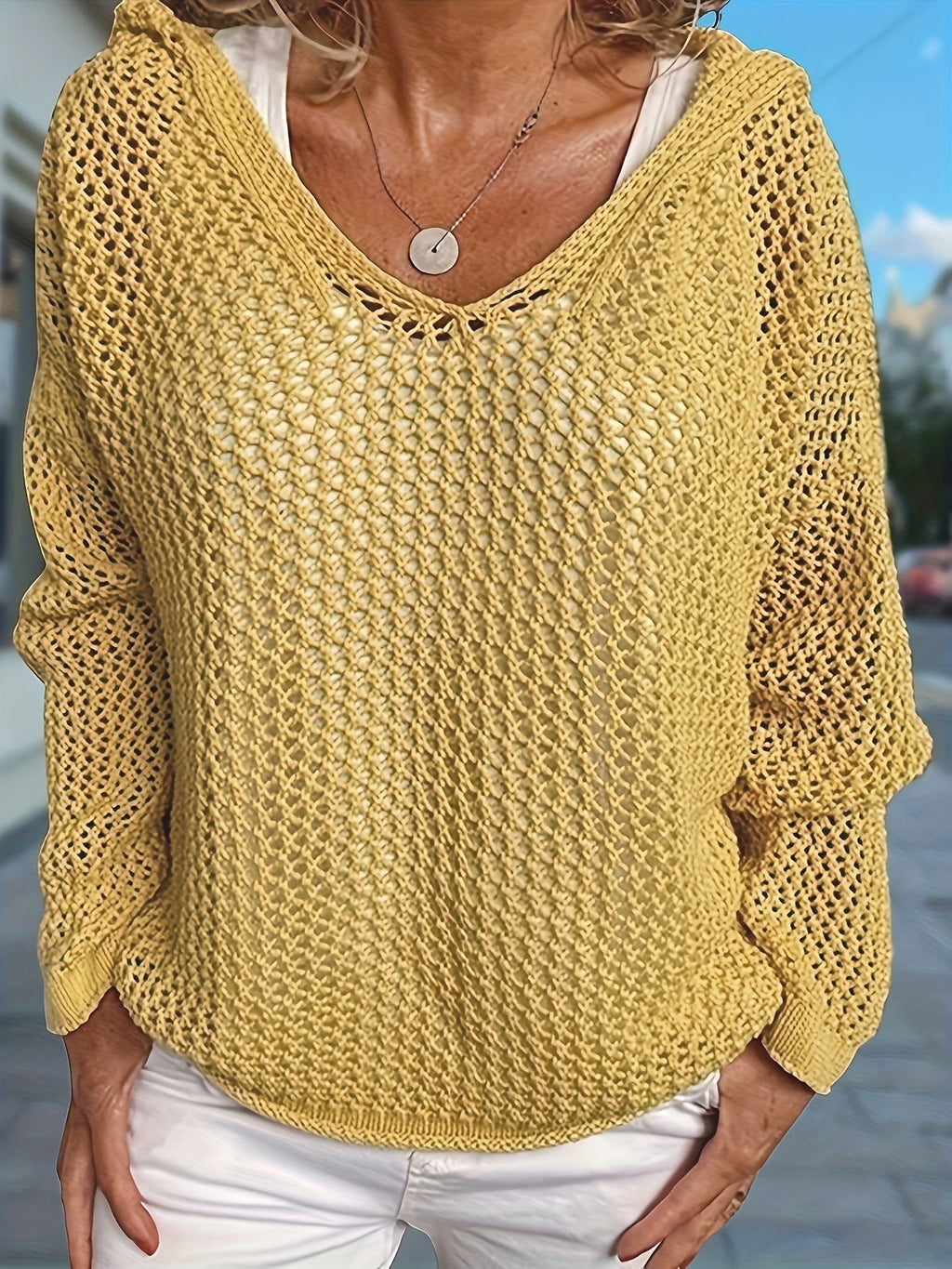 Lana Hooded Knit Sweater - Unisex in gray