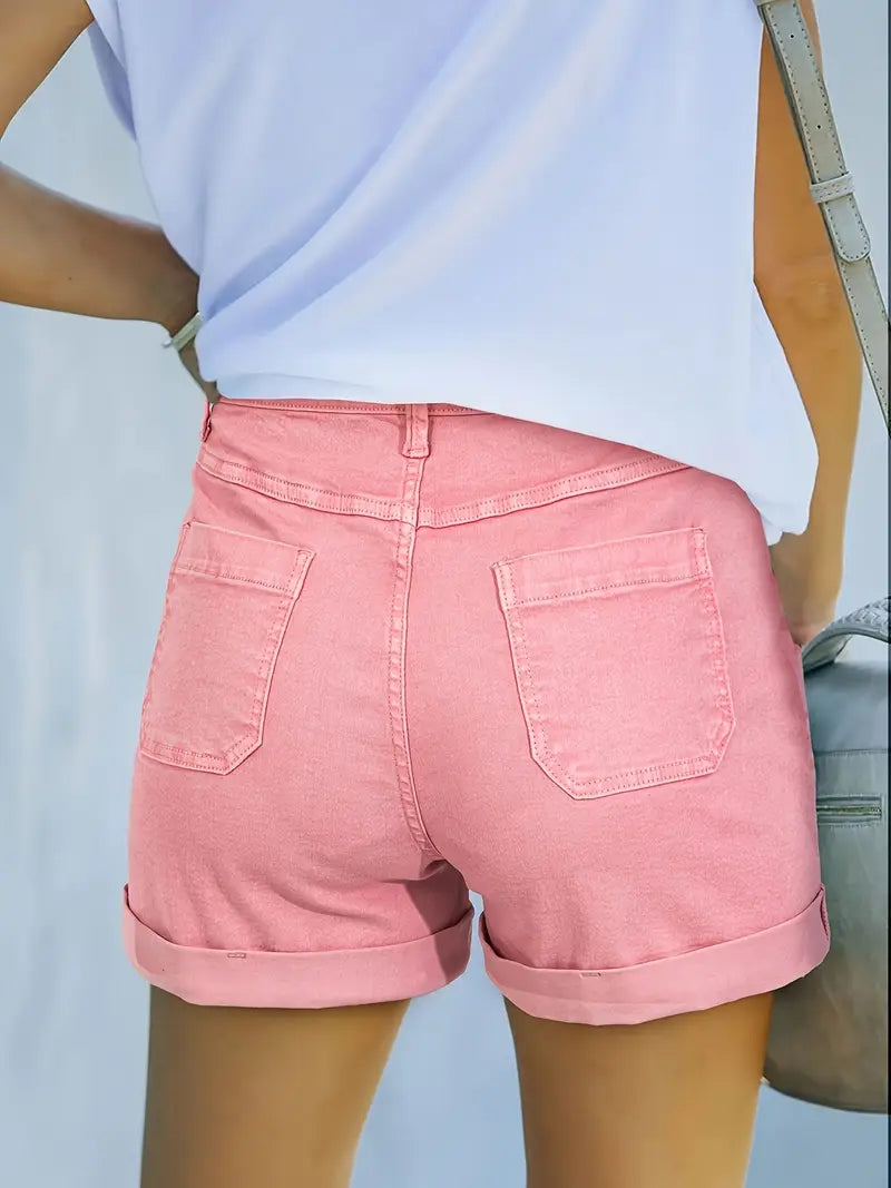 Lila Vintage Denim Shorts - Unisex in pink