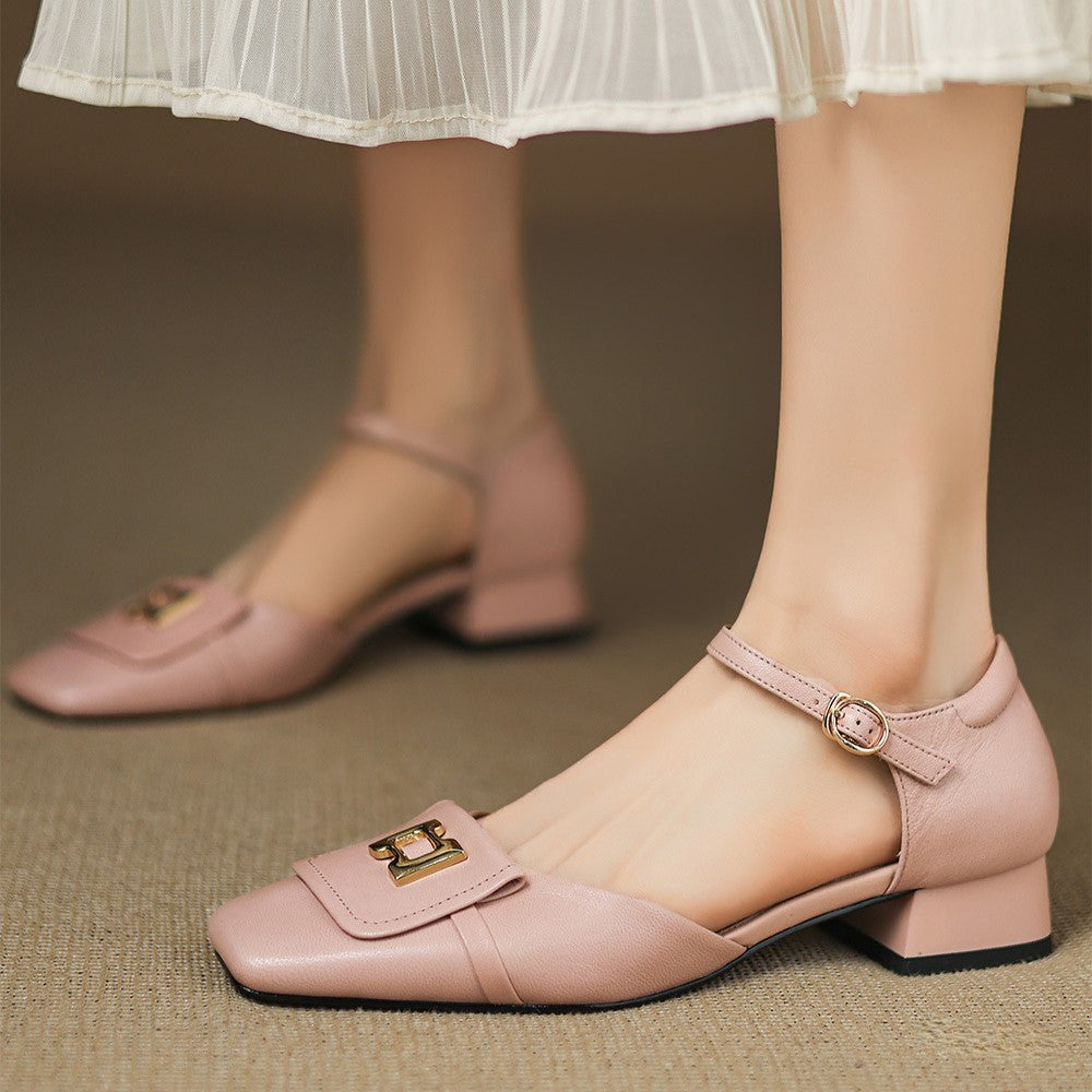 Hartley Buckled Leather Mary Janes - Women's in pink