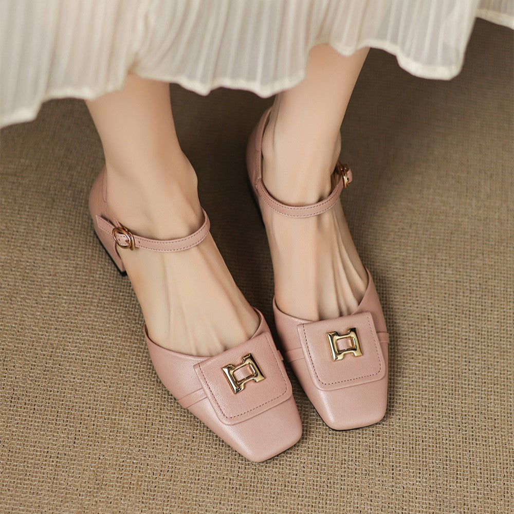 Hartley Buckled Leather Mary Janes - Women's in pink