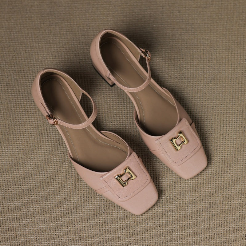 Hartley Buckled Leather Mary Janes - Women's in pink