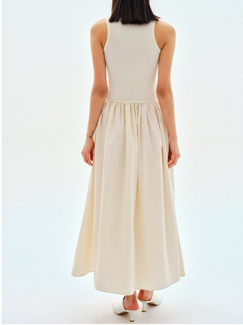 Leisure Crew Neck Dress - Women's in apricot