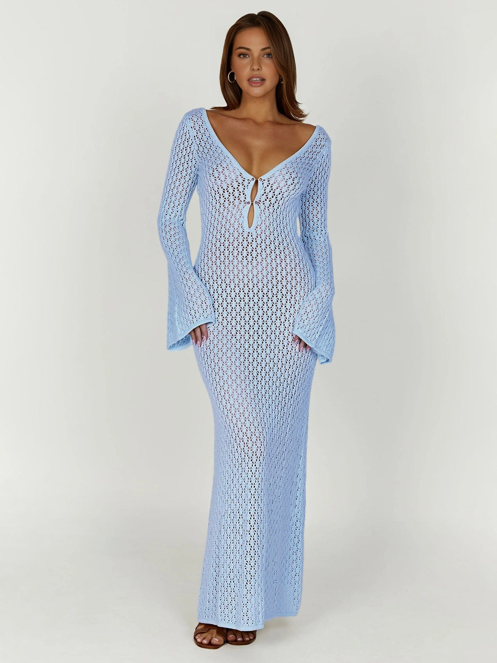 Cover Long Sleeve Dress - Women's in blue