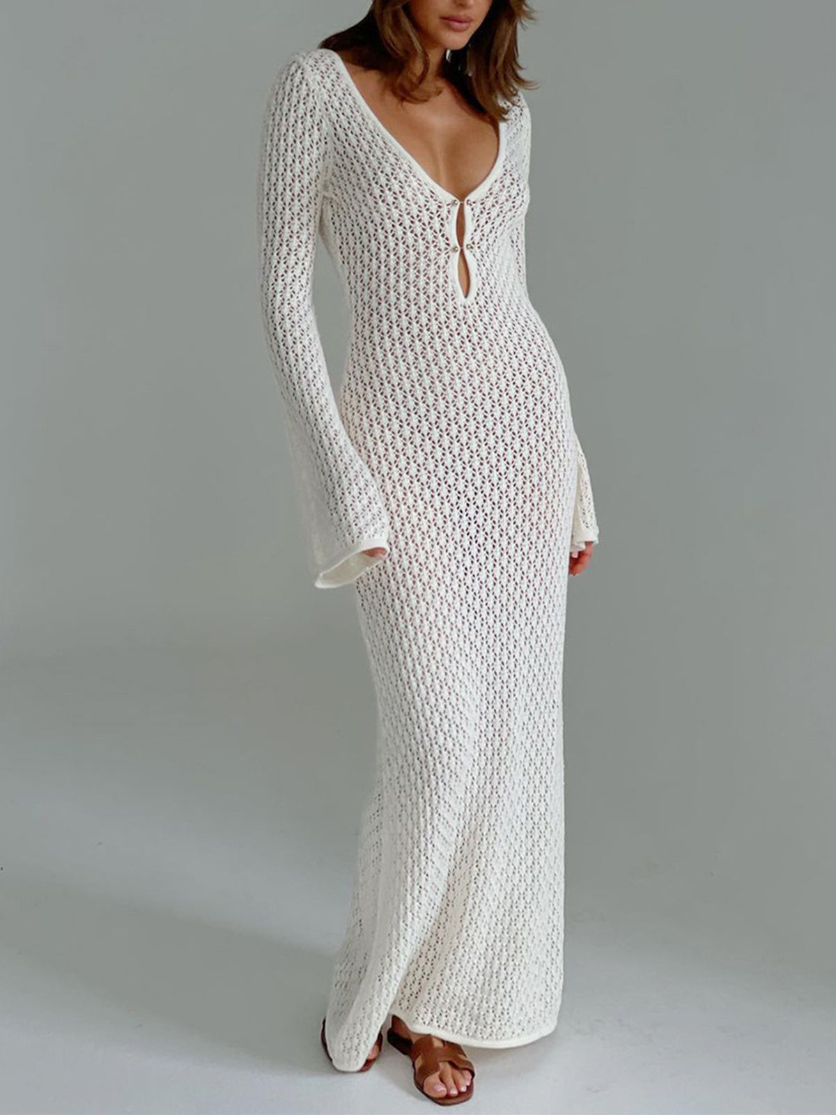 Cover Long Sleeve Dress - Women's in white
