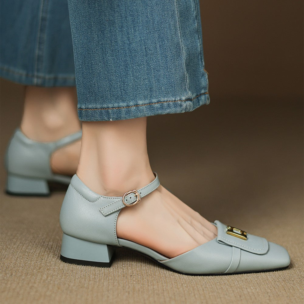 Hartley Buckled Leather Mary Janes - Women's in pink