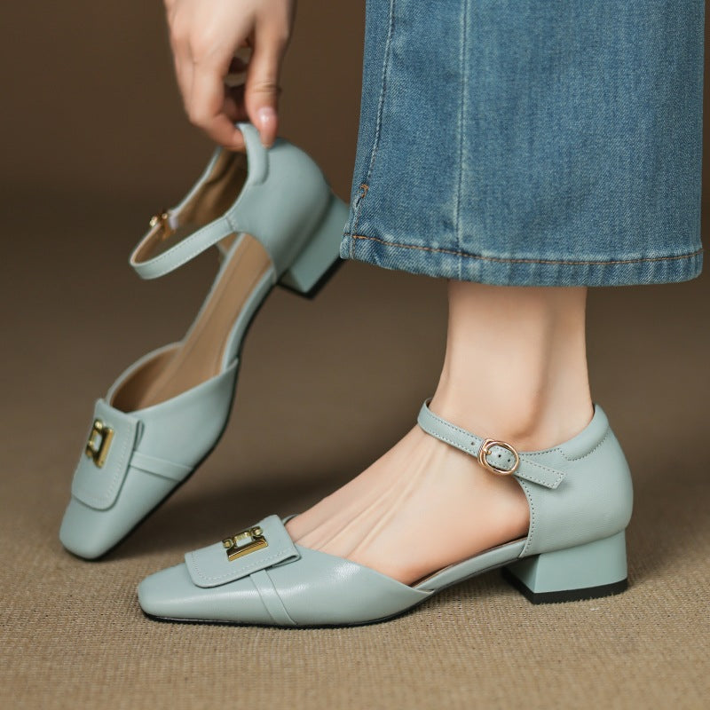 Hartley Buckled Leather Mary Janes - Women's in pink