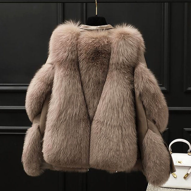 Harlow Faux Fur Jacket - Unisex in light brown