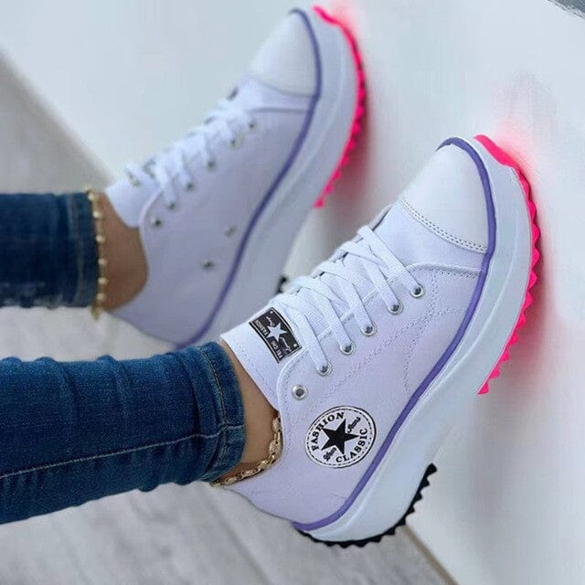Stella Star Platform Sneakers - Women's in white