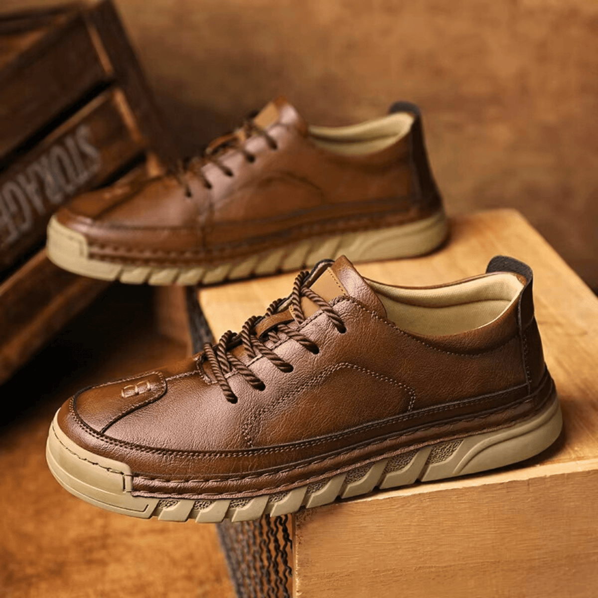 Easton Leather Sneakers - Men's in brown