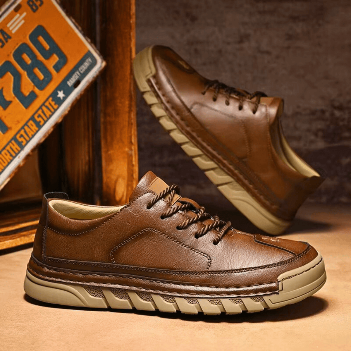 Easton Leather Sneakers - Men's in brown