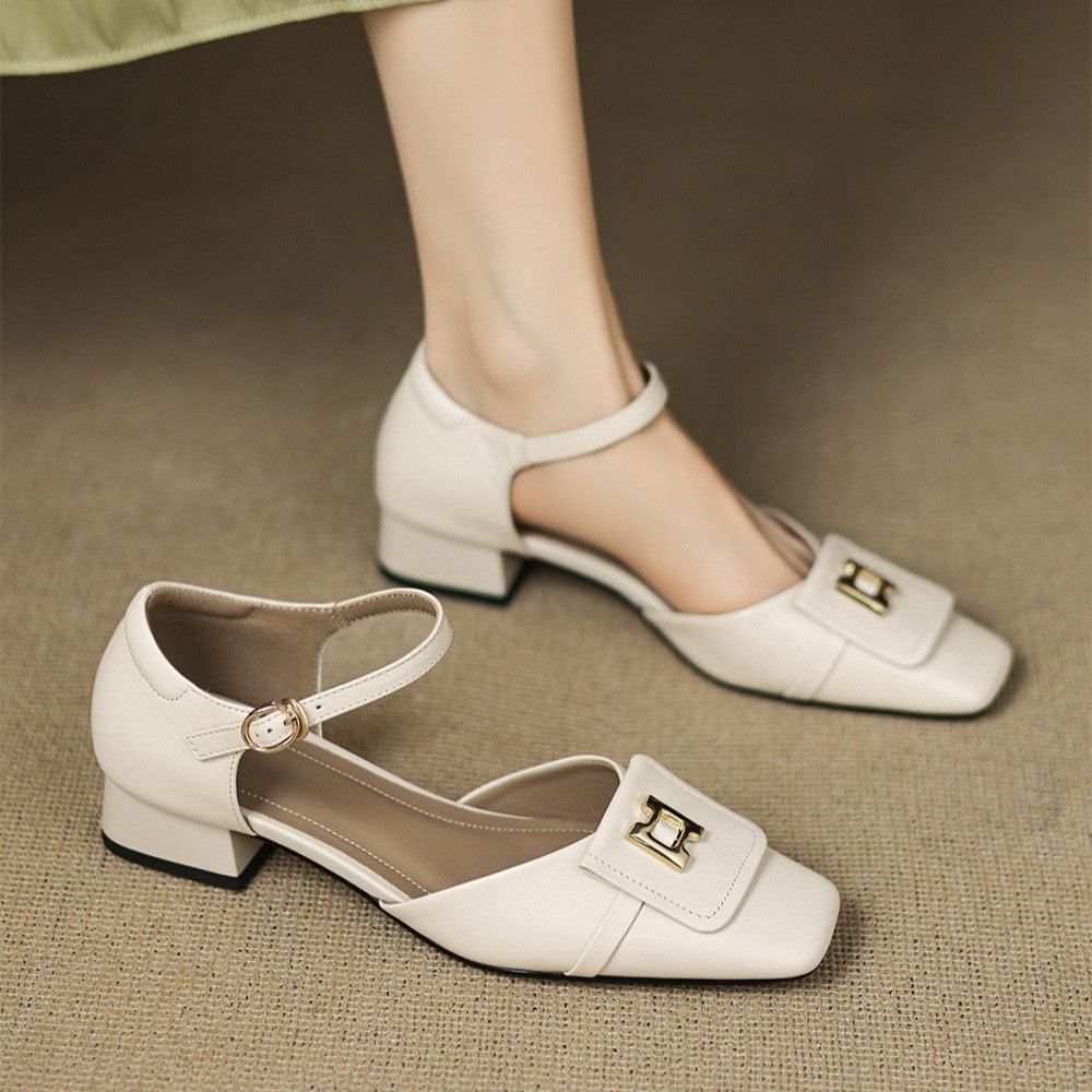 Hartley Buckled Leather Mary Janes - Women's