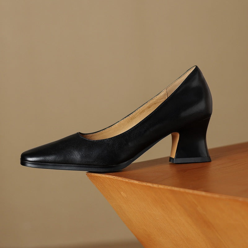Theo Square-Toe Leather Pumps - Women's in brown