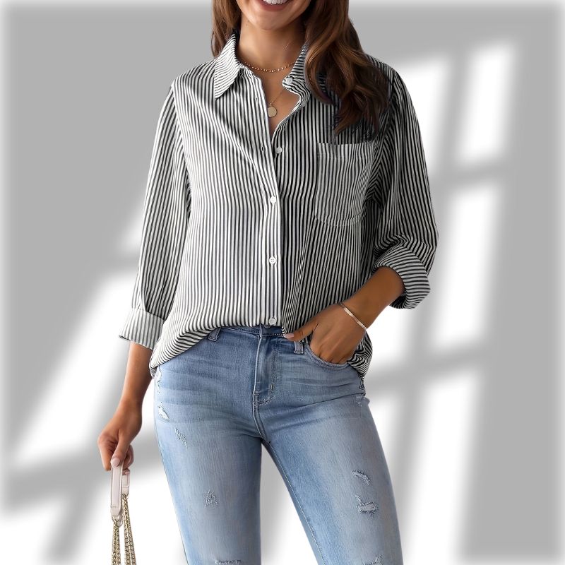 Edith Striped Shirt - Unisex in blue