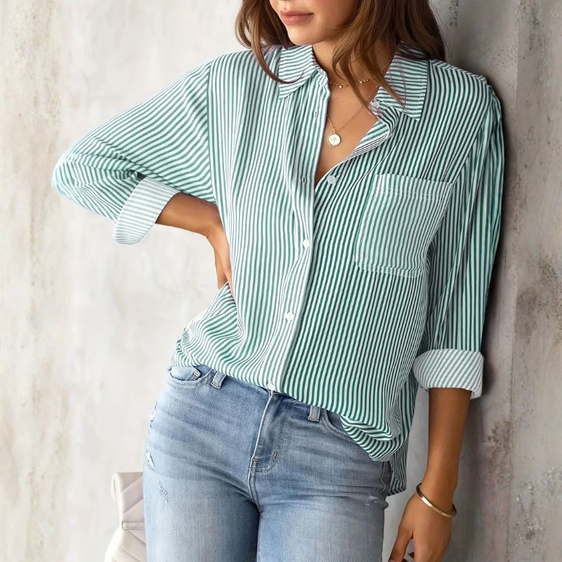 Edith Striped Shirt - Unisex in blue