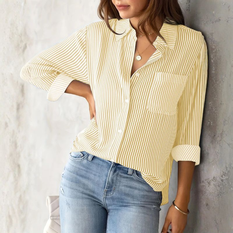 Edith Striped Shirt - Unisex in purple