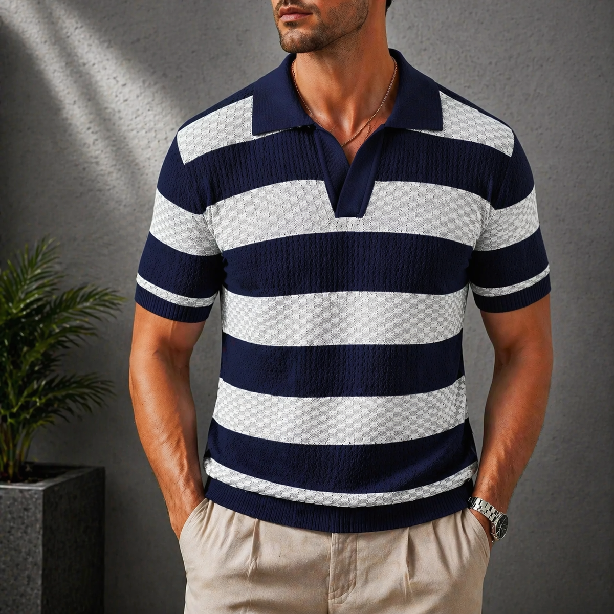 Sutton Knitted Polo - Men's in brown
