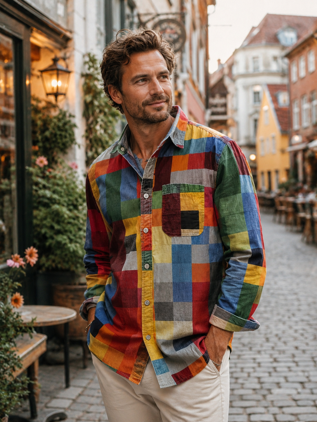 Leo Patchwork Knit Sweater - Unisex in multicolor 1