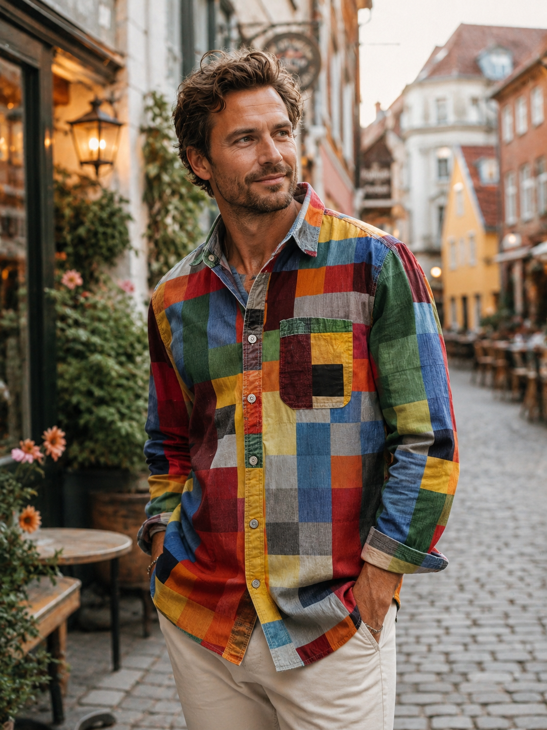 Leo Patchwork Knit Sweater - Unisex in multicolor 1