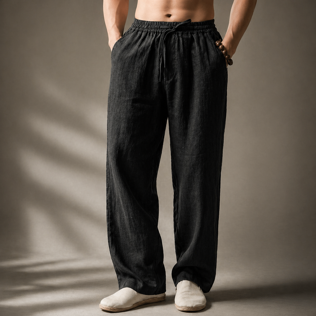 Bromley Linen Pants - Unisex in blue