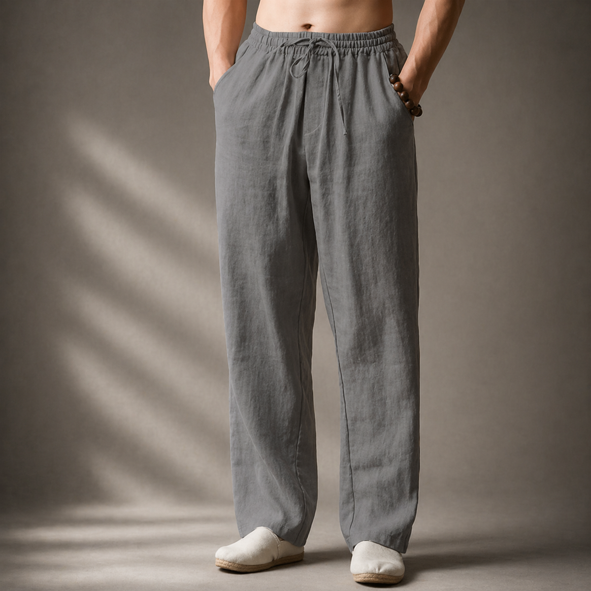 Bromley Linen Pants - Unisex in blue