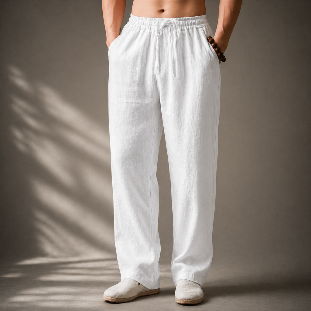Bromley Linen Pants - Unisex in blue