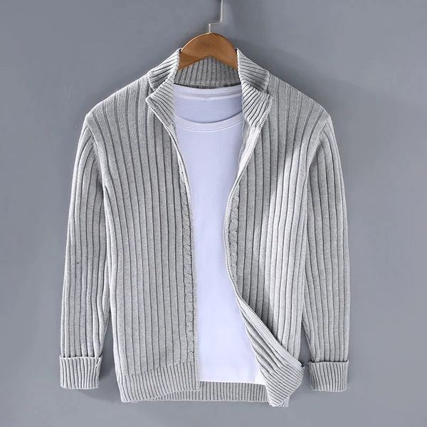 Ravello Ribbed Knit Cardigan - Unisex in gray