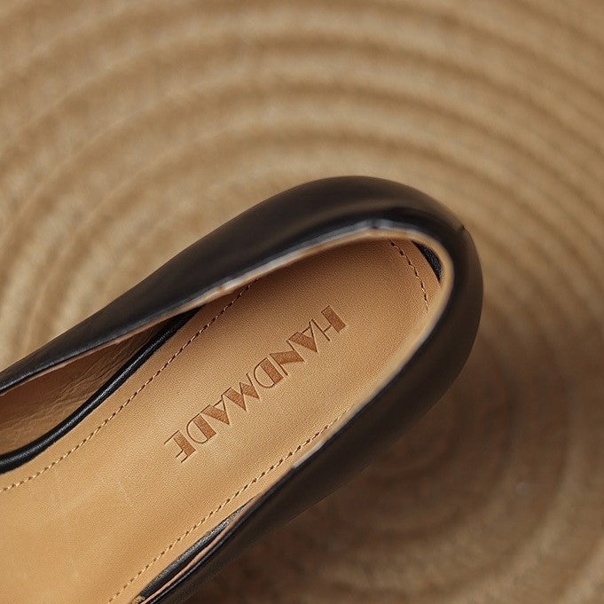Theo Square-Toe Leather Pumps - Women's in brown