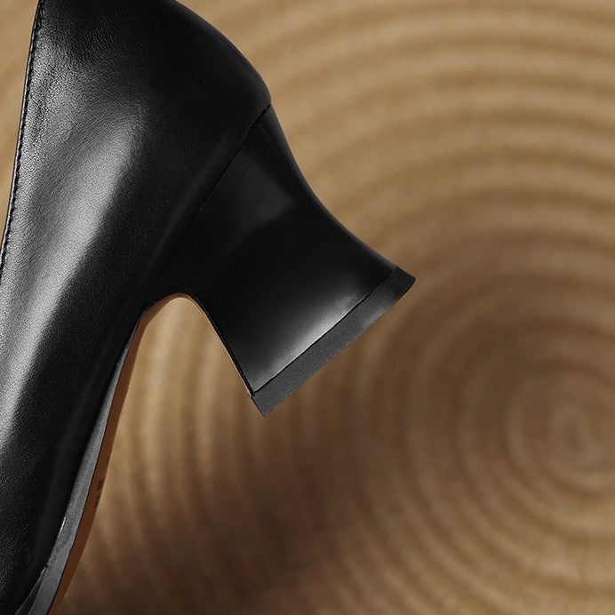 Theo Square-Toe Leather Pumps - Women's in brown