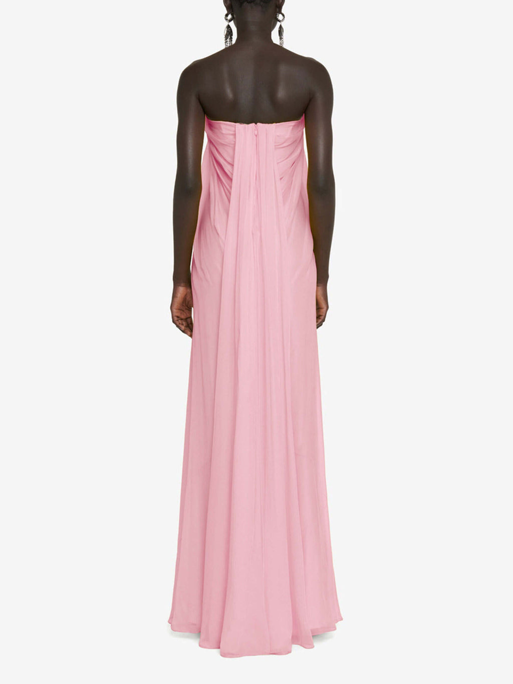 Pleated A-Line Maxi Dress - Women's in pink