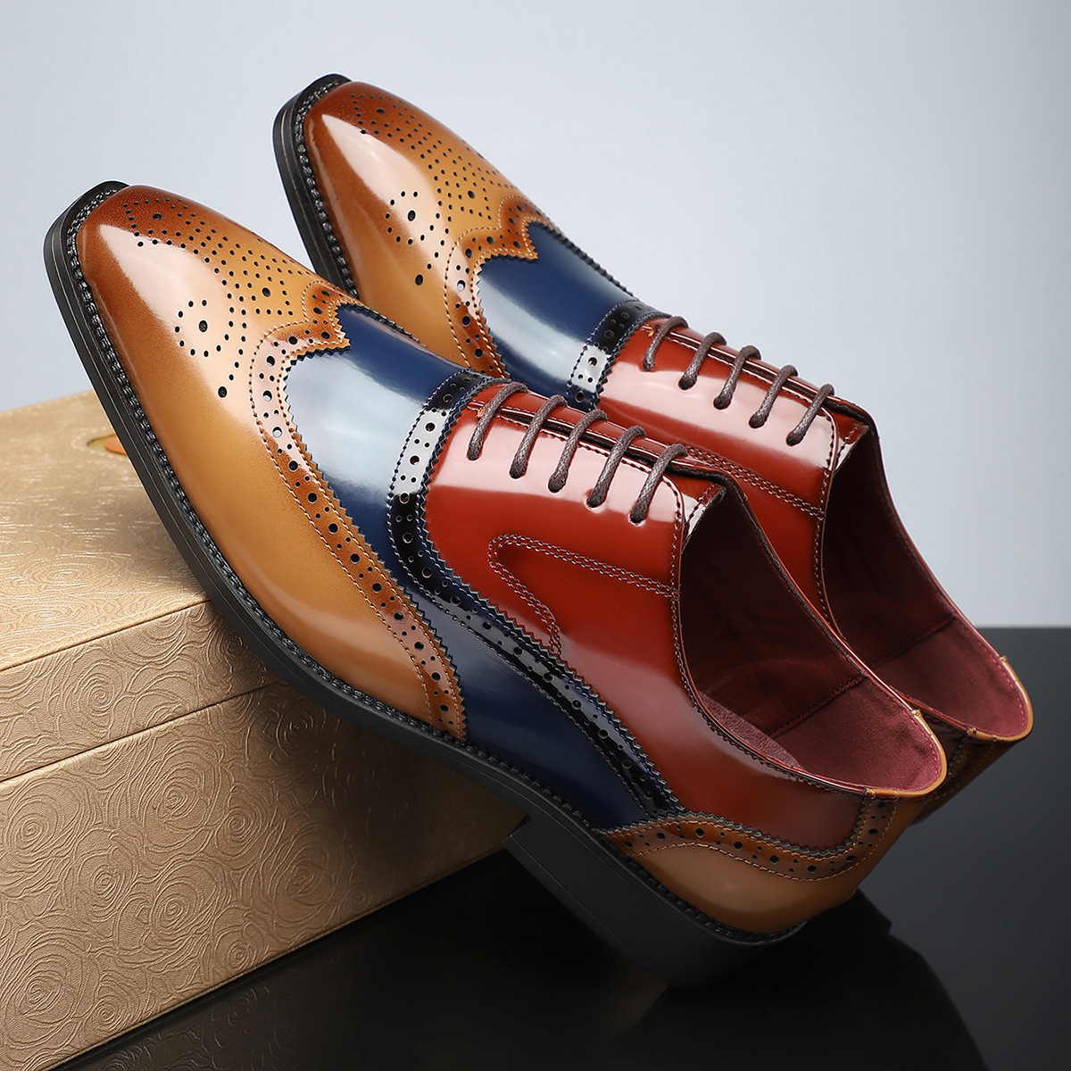 Stirling Leather Brogues - Men's in cognac midnight