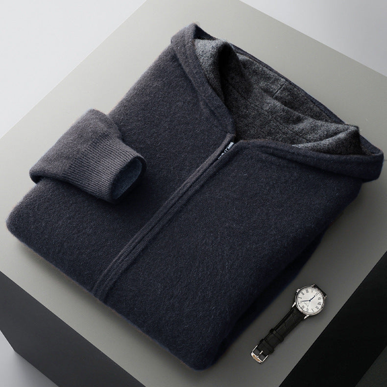 Cyrus Reversible Cashmere Hoodie - Unisex in black