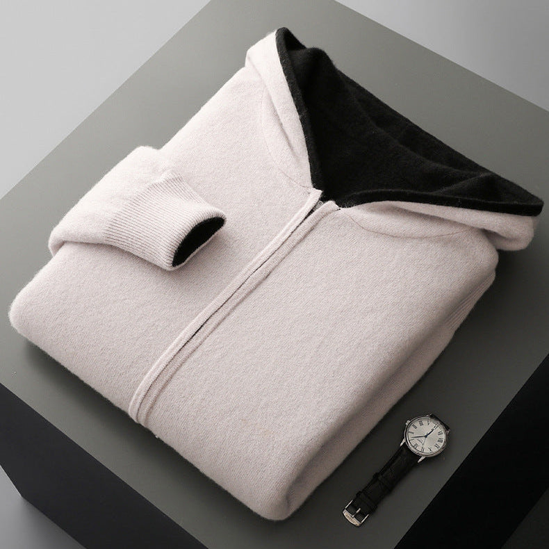 Cyrus Reversible Cashmere Hoodie - Unisex in black