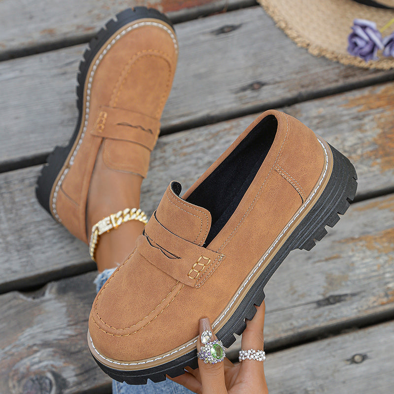Bromley Platform Suede Loafers - Men's in brown