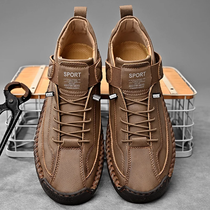 Calder Handmade Leather Sneakers - Men's in blue