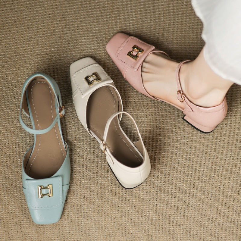 Hartley Buckled Leather Mary Janes - Women's in pink